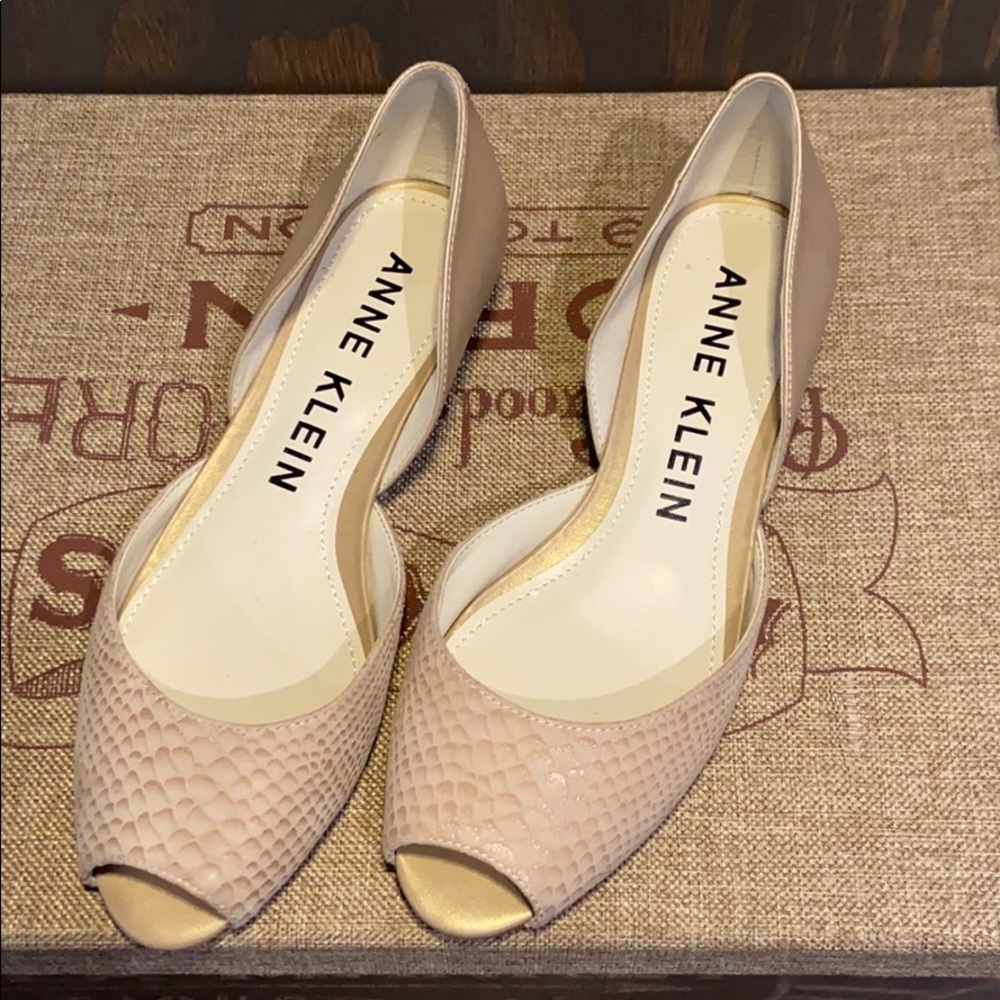 Anne Klein snakeskin print leather flats AKFanneta